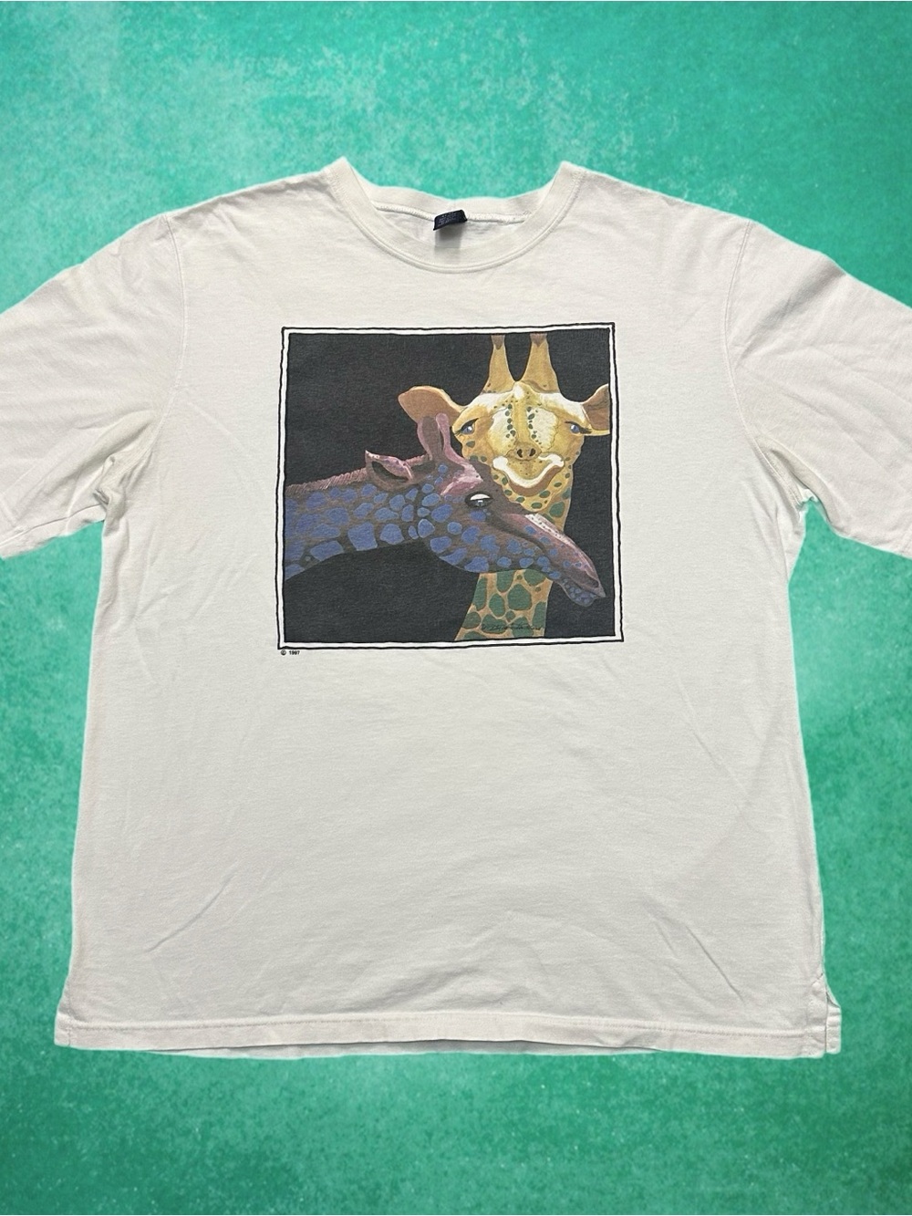 Vintage Betsy Fowler Compatible Giraffe Art Shirt